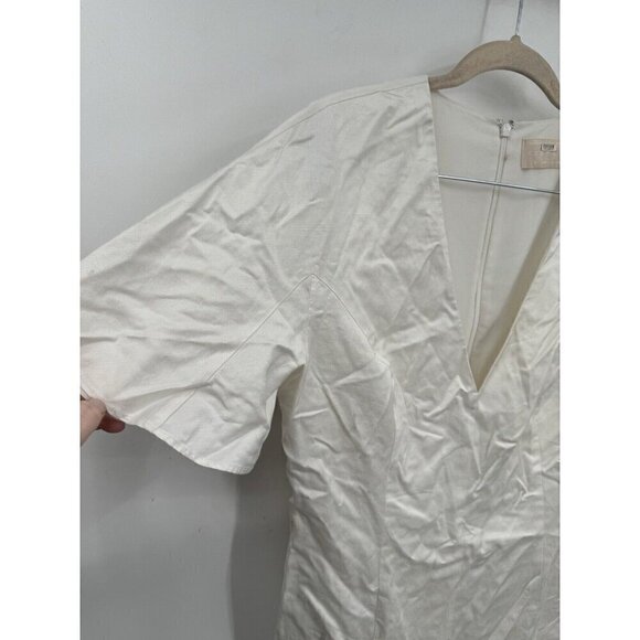 Keepsake Dress Women 10 Ivory Magnetic Ruffle Linen Blend Summer Mini MSRP:$170 - Picture 9 of 11